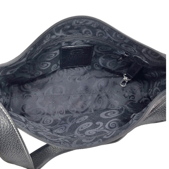 Brighton Bag Black Pebble Grain Leather Zip top Style D 238024 Baguette y2k - Picture 8 of 10